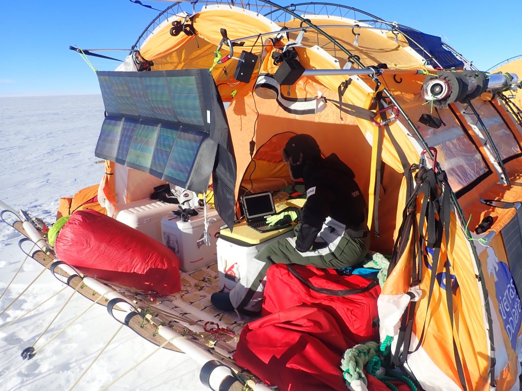 Scientific equipment on WindSled was powered by solar energy