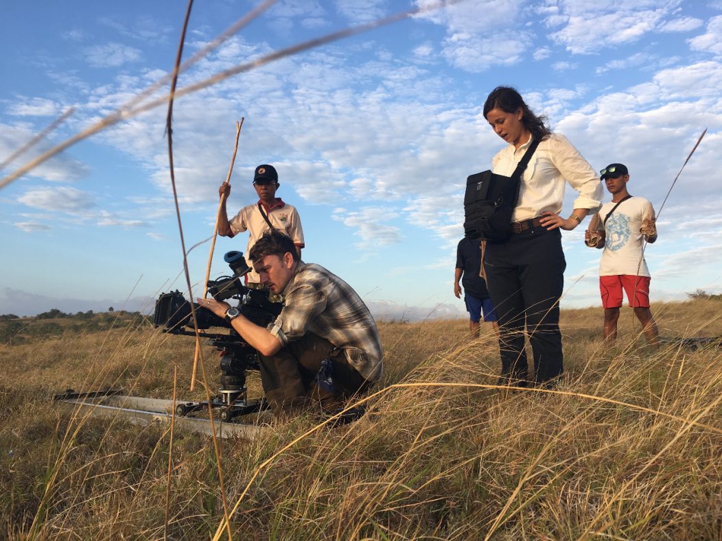 The author filming on location